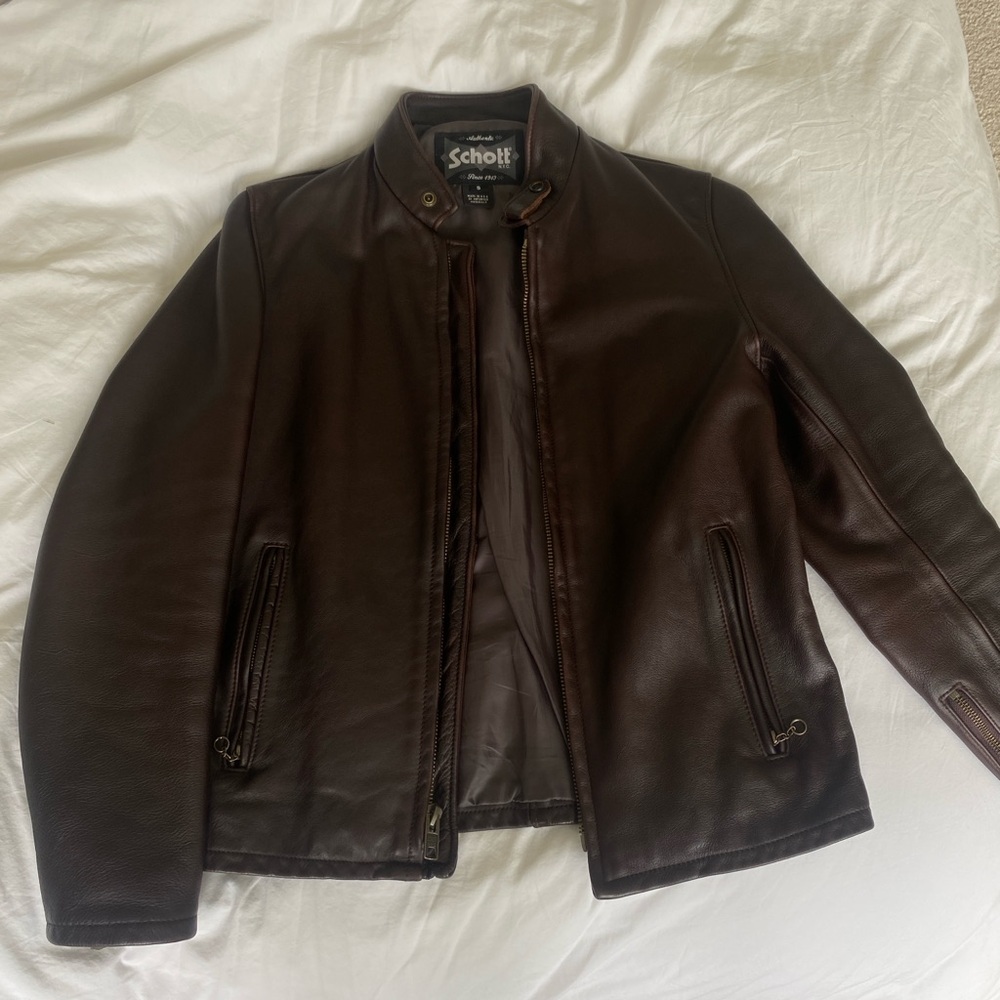 Schott NYC Brown Leather Jacket